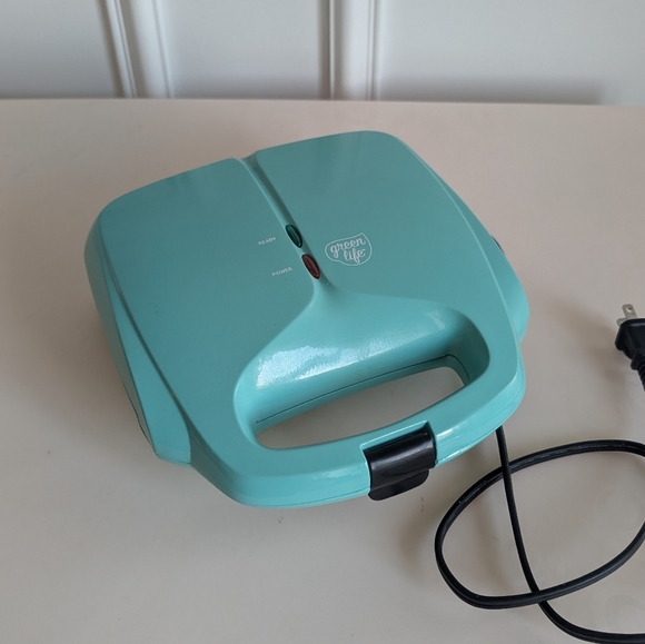 GreenLife Pro Electric Panini Press Grill and Sandwich Maker, Turquoise - Picture 1 of 10